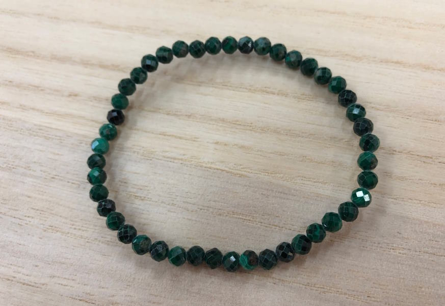 Pulsera Malaquita bola facetada